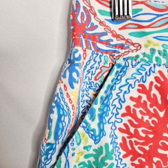 LILLY PULITZER The Callahan Knit Shorts MULTI LET MINNOW RED BLUE size 4 Chino - Picture 4 of 6